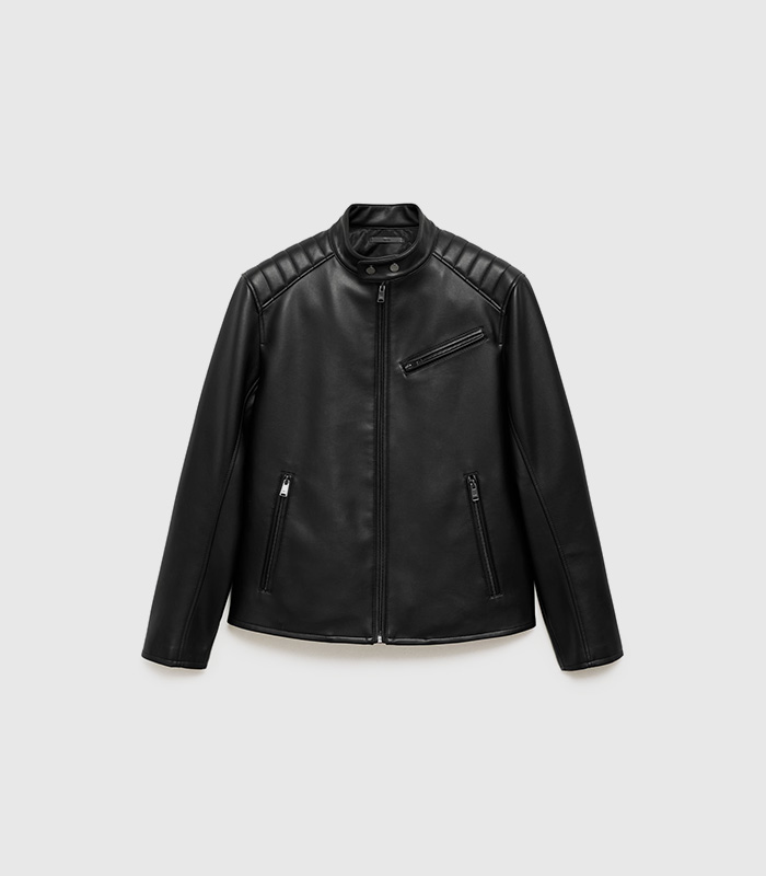 leathereffect-jacket-with-stitching-detail.jpeg Leather-effect jacket with stitching detail - Image 1